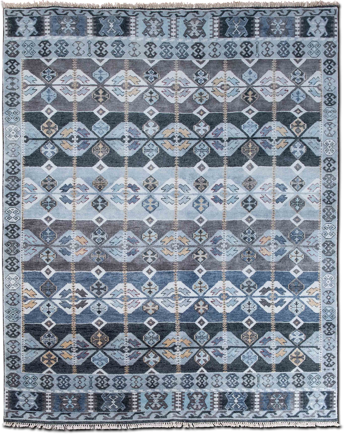 Feizy – Ashi/Steel 9' 9" ft x 7' 9" ft – 100% wool – blue brown grey black