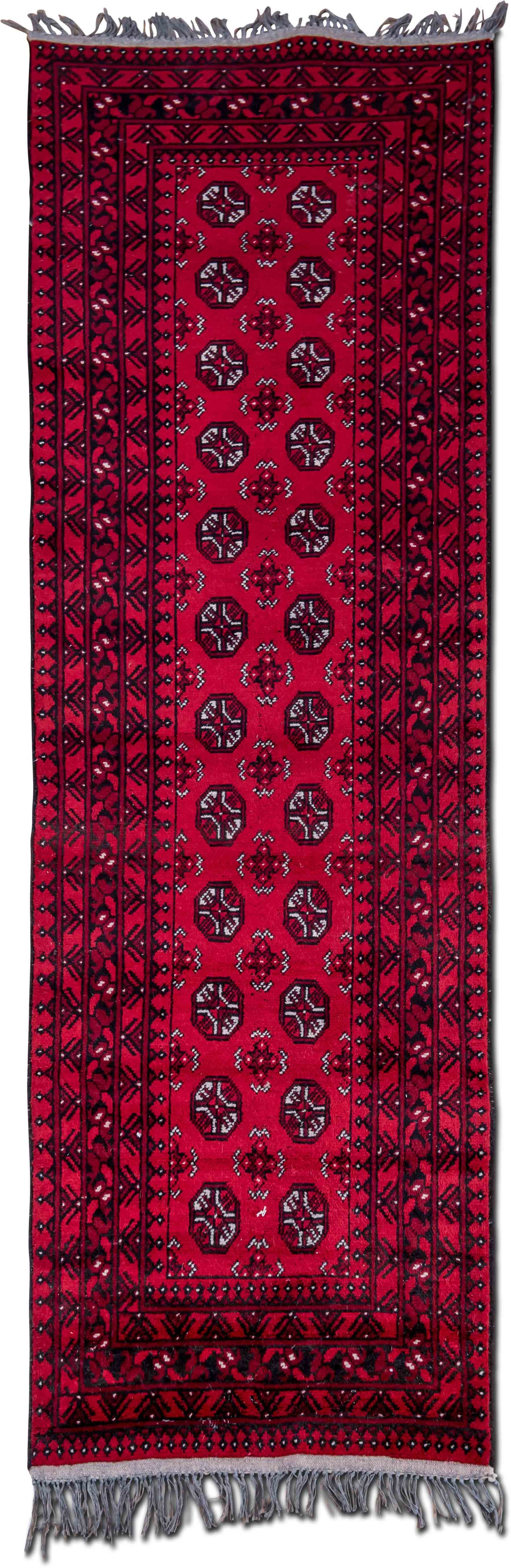 Wool Runner 9' 2" ft x 2'9" ft – 100% Wool– red black