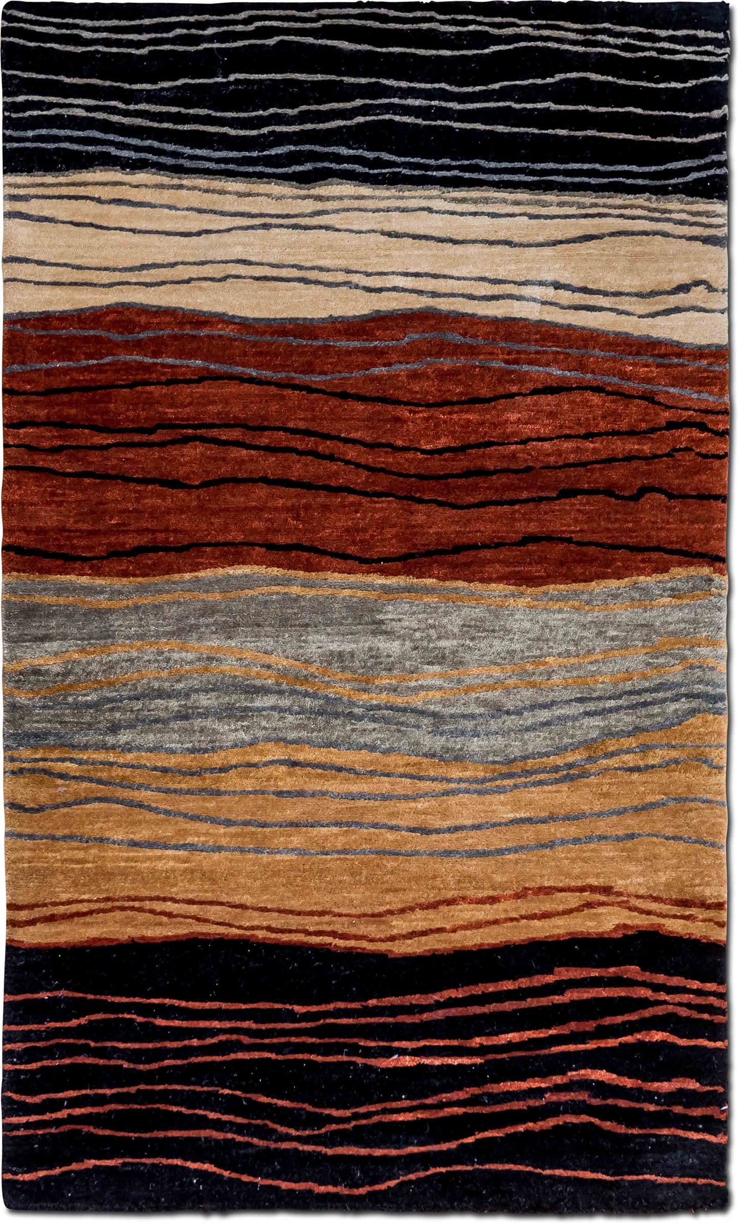 Tufenkian – Autumn 5 ft x 3 ft – 100% wool – black, cream, rust, grey, gold