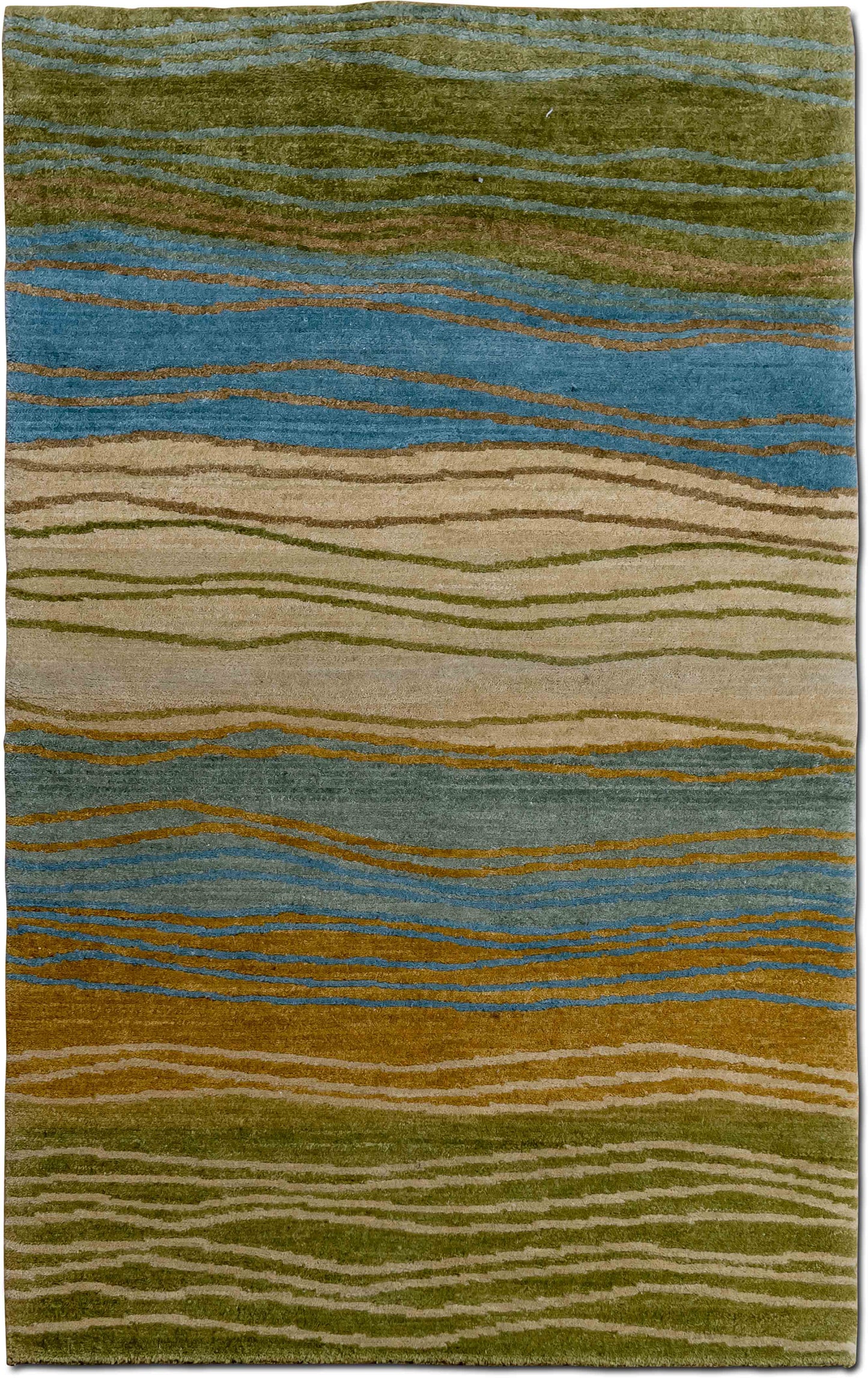 Tufenkian – Meadowbrook 5 ft x 3 ft – 100% wool – subtle blues, gold and beige