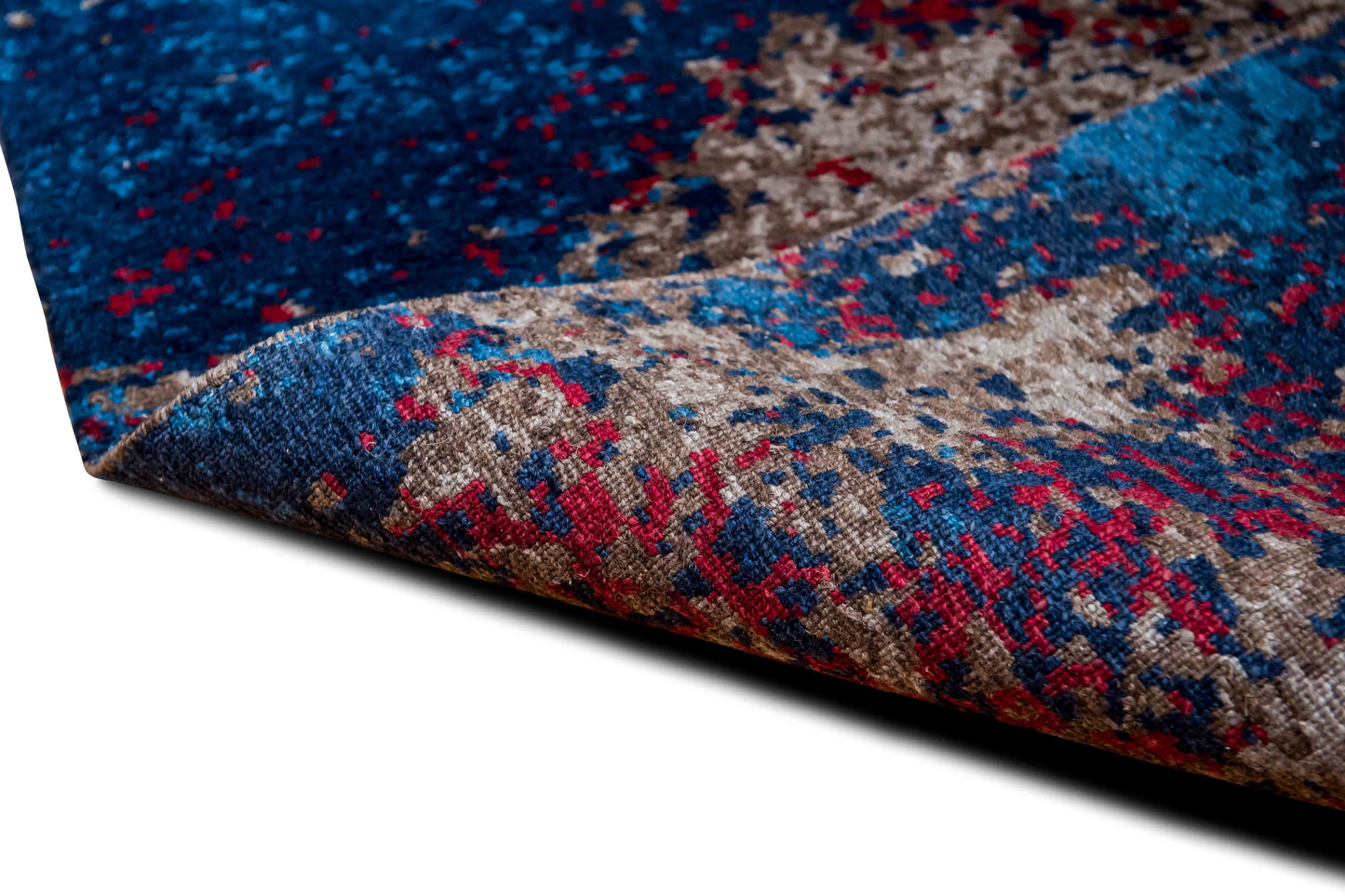 Tufenkian sierra blue – 5 ft x 3 ft – 100% wool – blue brown red