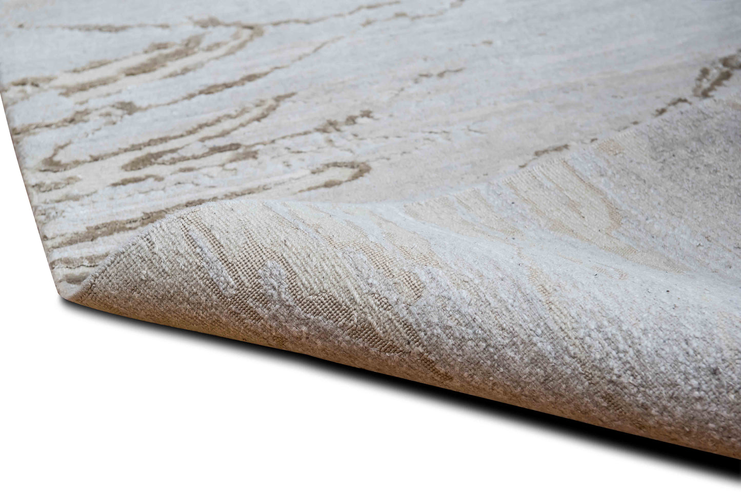 Tufenkian here & there glacier #1 – 5 ft x 3 ft – 100% wool – cream brown