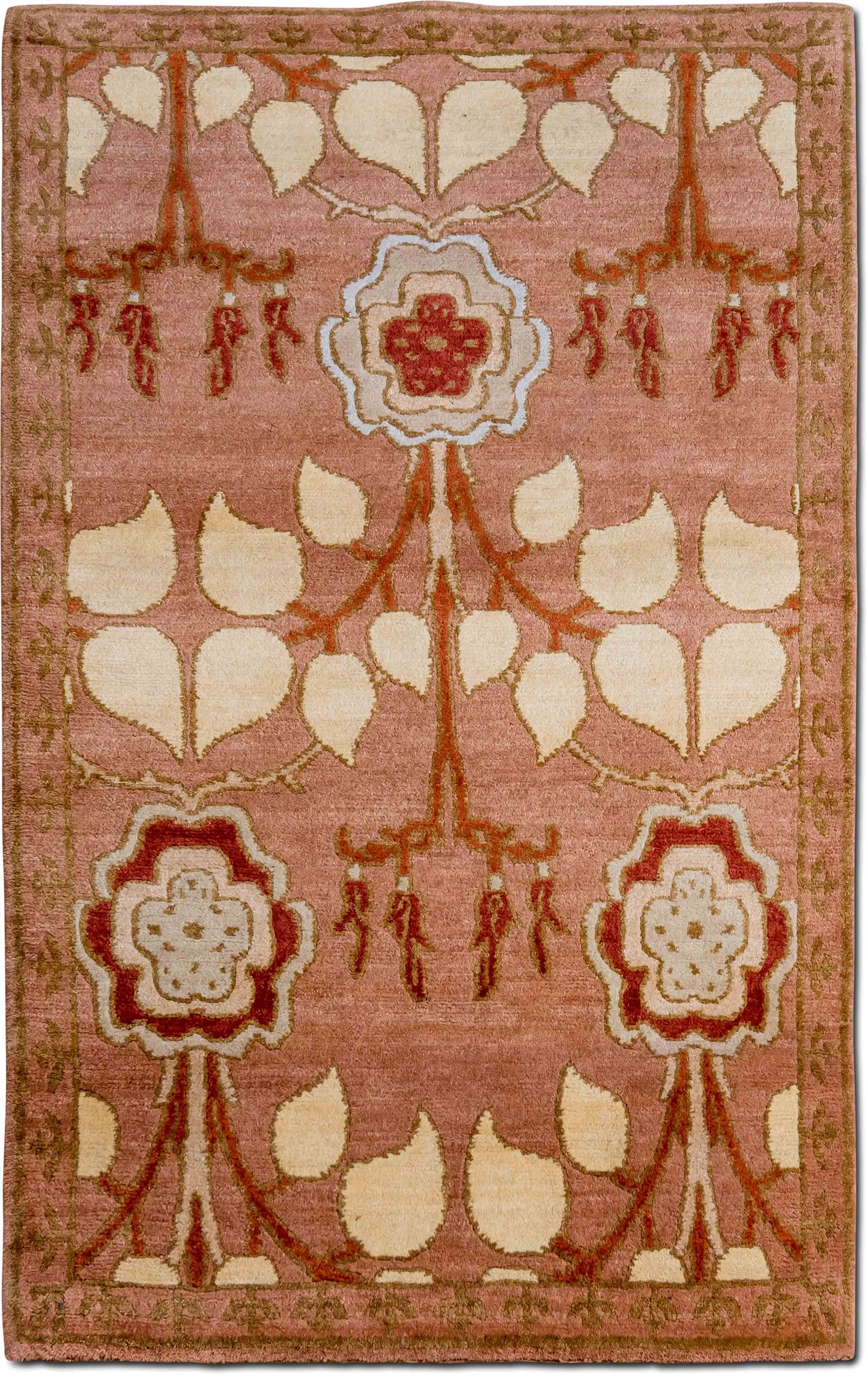 Tufenkian – 5 ft x 3 ft – 100% wool – rust cream