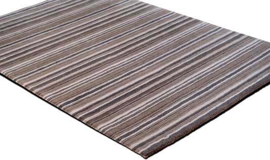 Weavers Art – Fifth Avenue (6 ft x 4 ft) – 100% wool – taupe, grey and black stripes