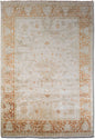 Oushak motif–  12'10" ft x 9 ft – wool or silk – peach, beige, taupe