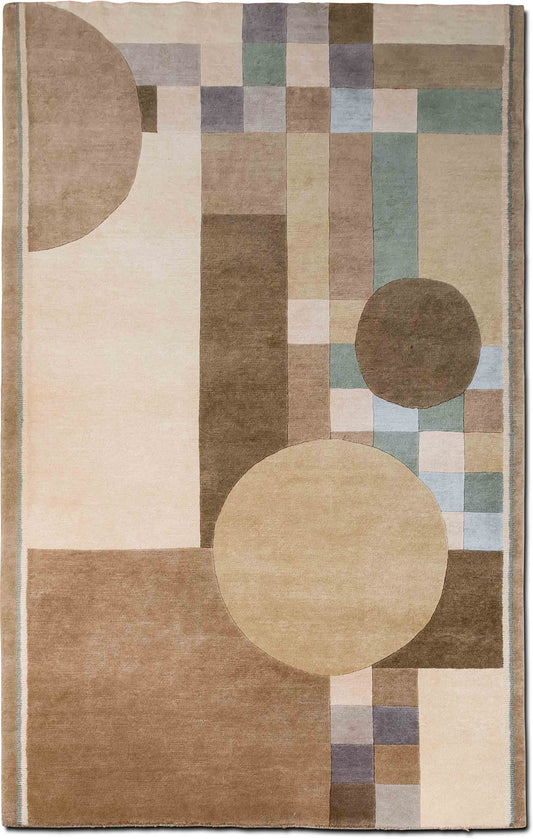 Costikyan Carpets – Cocnley 9' 2" ft x 6 ft – wool or silk – beiges, blues, ivory