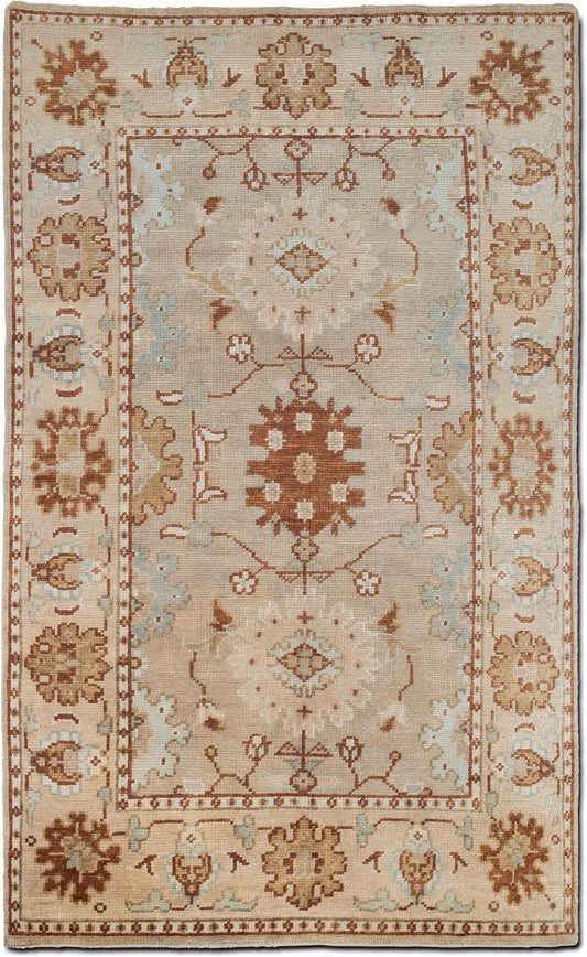 –  (nan ft x 5'6" ft) – wool  – taupe, apricots/topaz, light blue/silver,