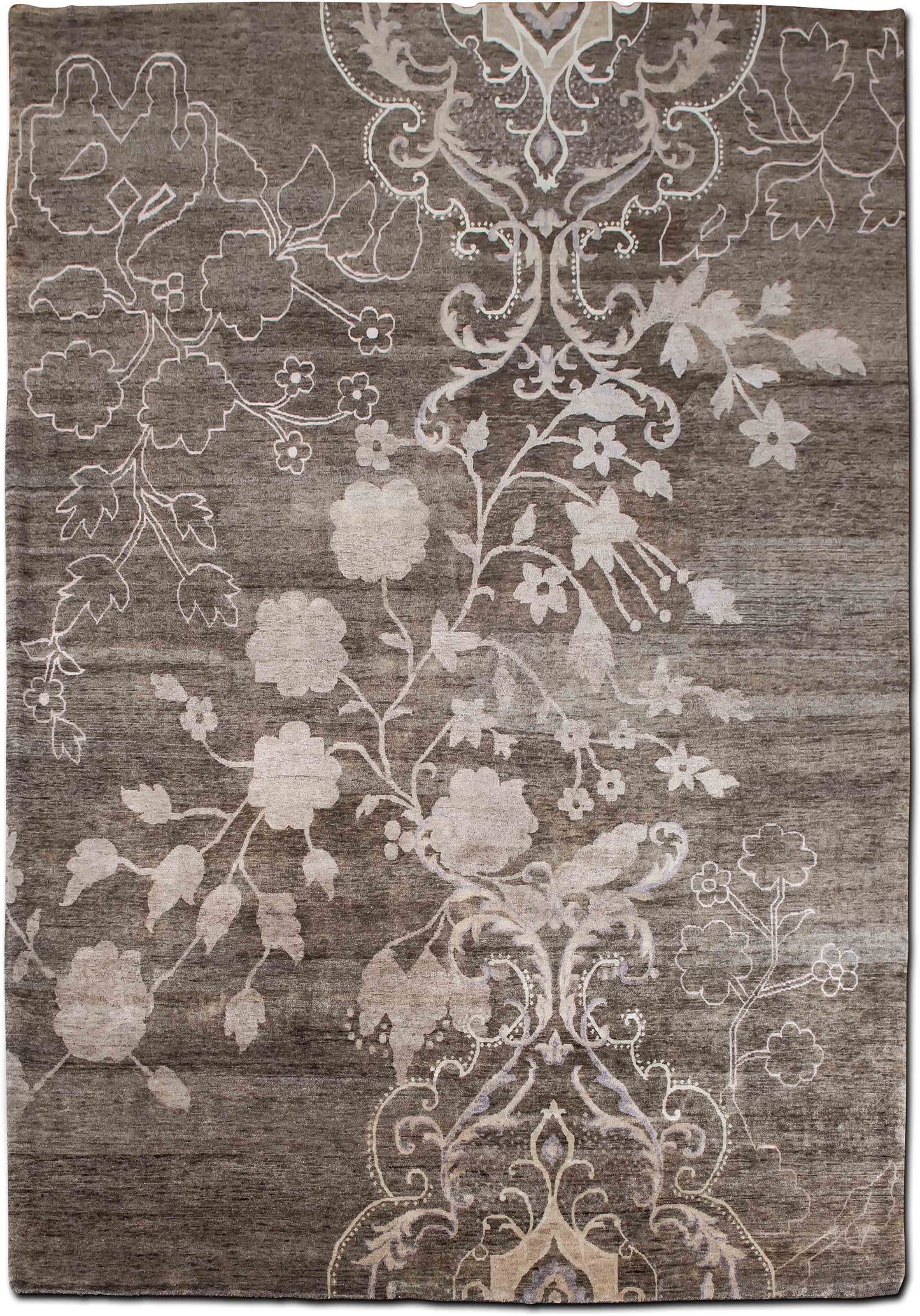 Tufenkian – Floral simple (11 ft x 9 ft) – 100% wool – taupe, ivory
