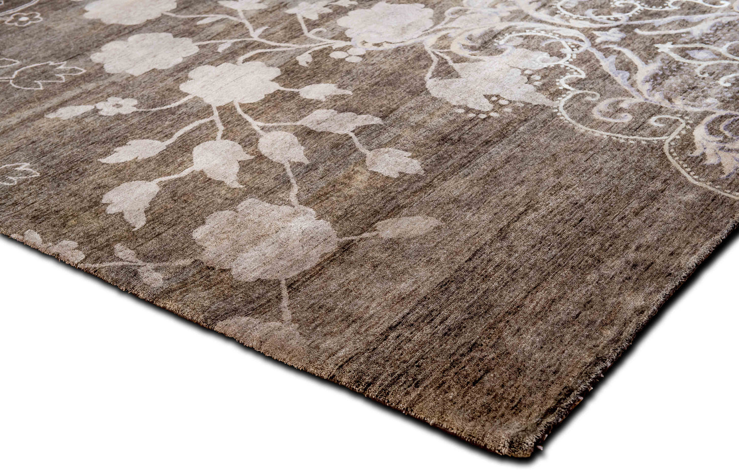 Tufenkian – Floral simple (11 ft x 9 ft) – 100% wool – taupe, ivory