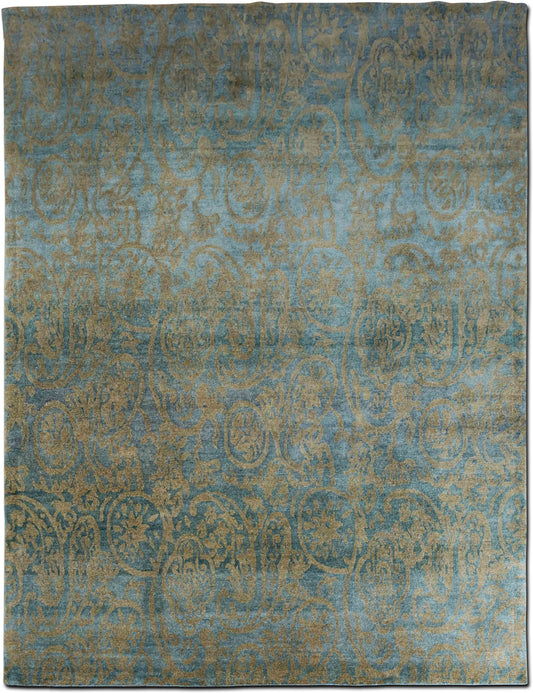 Feizy – Verdigris 9' 9" ft x 7' 9" ft – 100% wool – light blue gold
