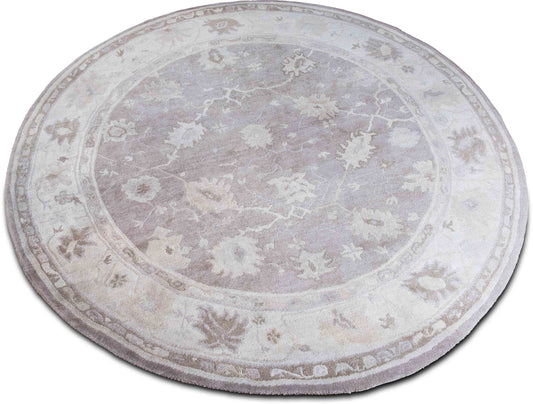 Tufenkian – Palmette diameter round ft x 9' 2" ft – 100% wool – light brown, grey and beige