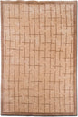 Tufenkian Meso Weave–  (7' 3" ft x 5 ft) – wool or silk – light brown filed with dark brown