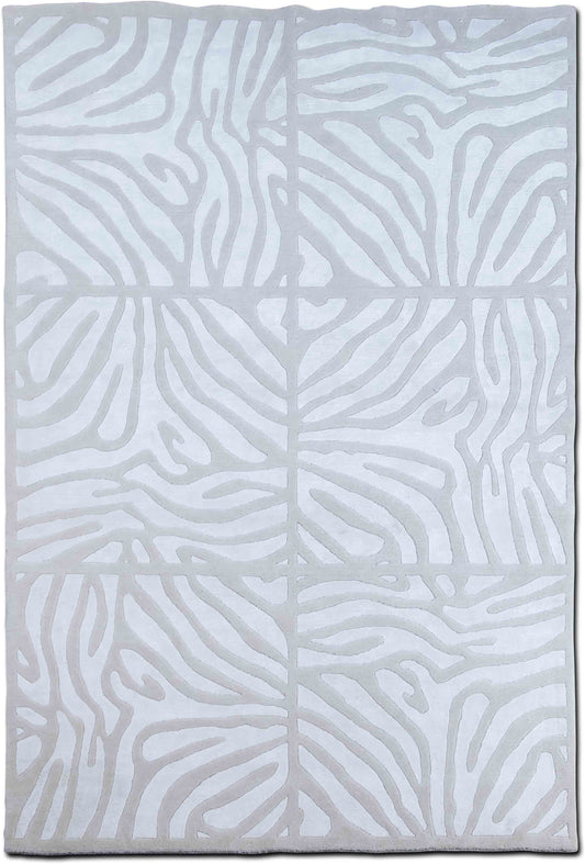 Ivory zebra–  8 ft x 5 ft – 100% wool – beige ivory