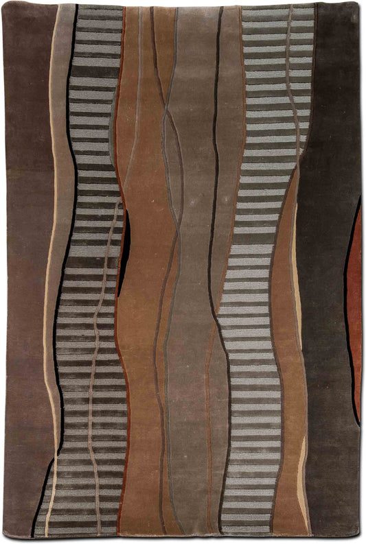 Mugal –  8 ft x 5 ft – 100% wool  – cocao gold