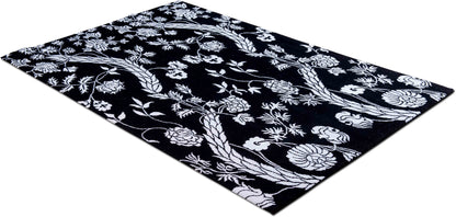 Nepal Collection –  8 ft x 6 ft –100% Wool  – black white