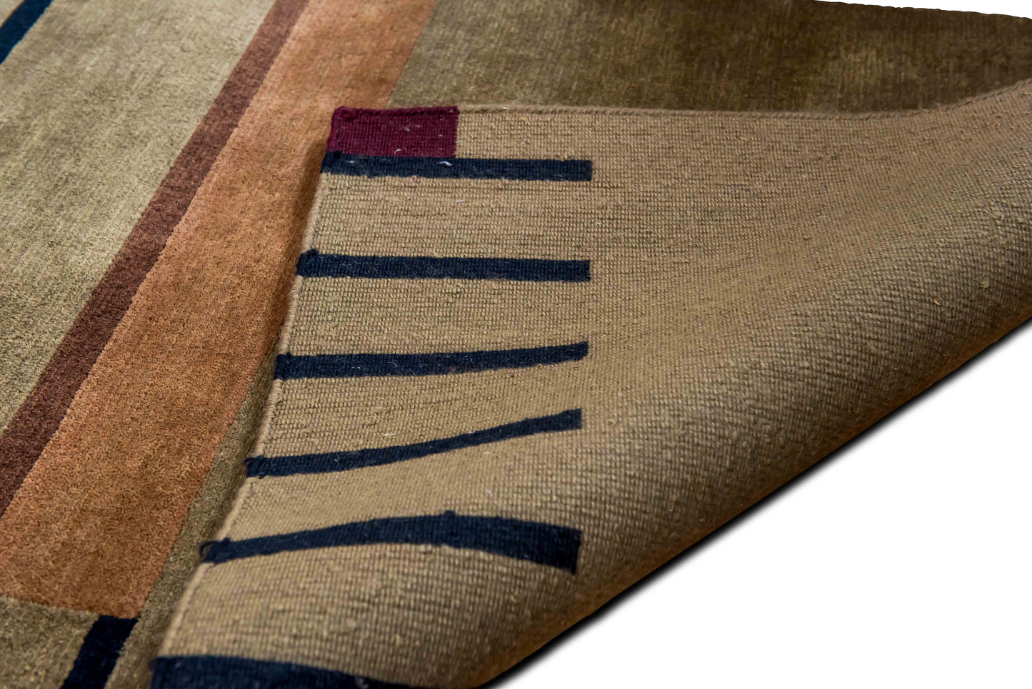 NCI –  8 ft x 5 ft – 100% Wool  –  Tan, beige and black