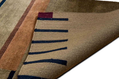 NCI –  8 ft x 5 ft – 100% Wool  –  Tan, beige and black