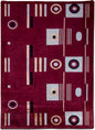 Art deco maroon – 10 ft x 6 ft – 100% wool – maroon