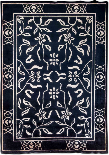 Tufenkian – Floral modern 9'5" x 6'5" ft – 100% wool – ebony and cream