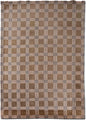 Classic Checkered Wool Area Rug – Hand-Tufted Taupe Plaid 7 ' x 9'
