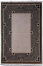7' 5" ft x 5' 3" ft  – 100% Wool  – beige and black