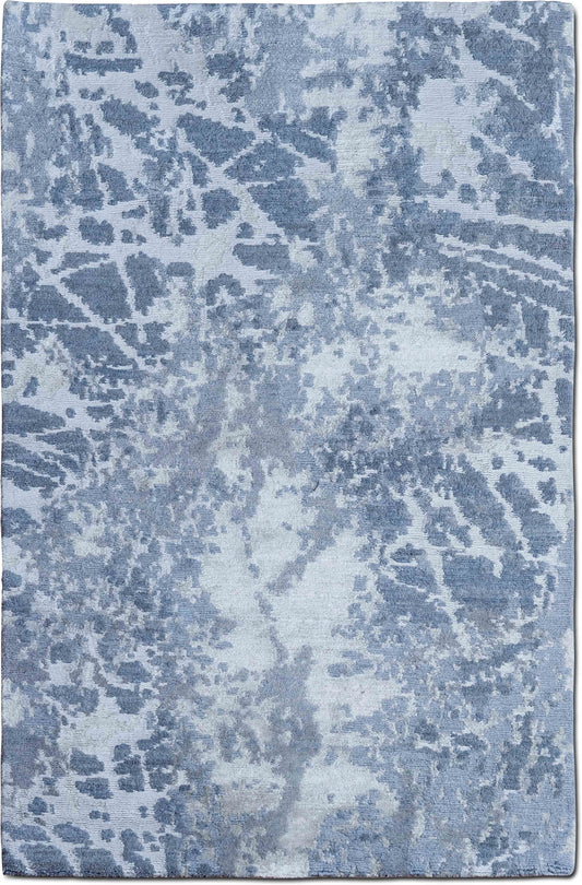 Tufenkian – Silverstone (5 ft x 3 ft) – wool or silk – grey and cream