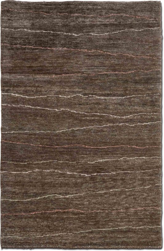 Sand dune 5' x 3'–100% Wool – browns with vein like stripes