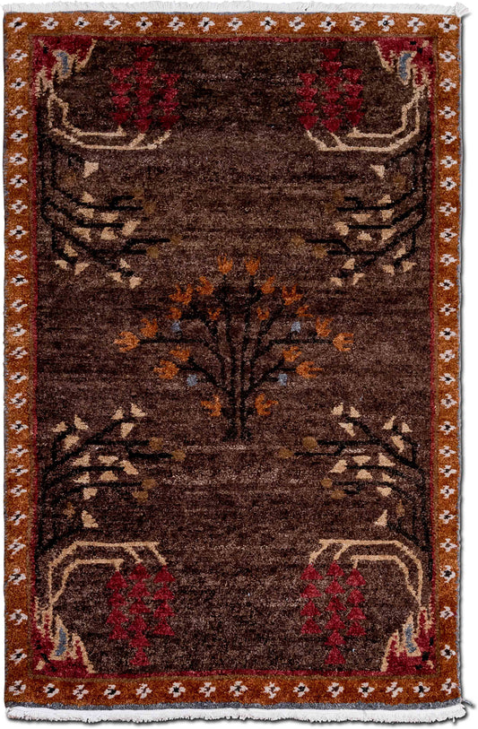Tufenkian – Tree Rose 5 ft x 3 ft – 100% wool – brown, rust orange, gold, rose