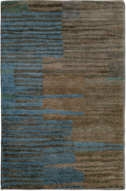 – Lakebed 5 ft x 3 ft) – 100% wool – light brown with cool tones of blue and green