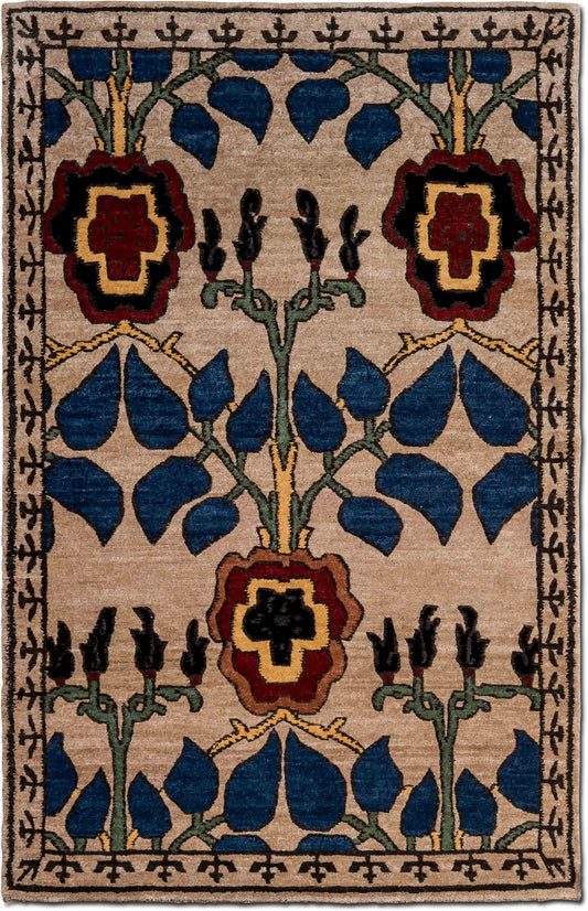 Tufenkian – Tiffany 5 ft x 3 ft – 100% wool – beiges, blues, red, gold