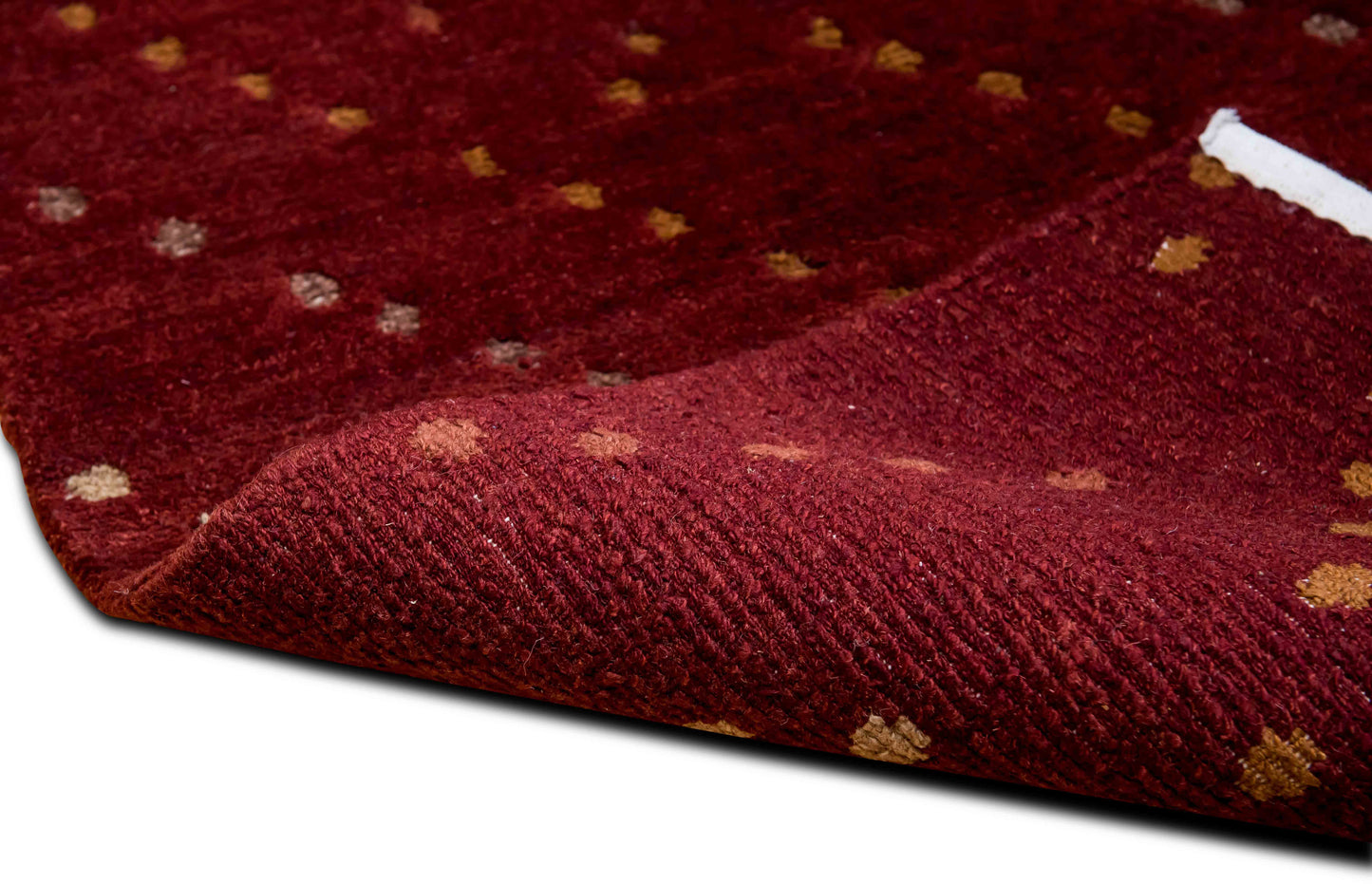 Tufenkian – Magma 5 ft x 3 ft – 100% wool – brick red, with dors in brown, rust, orange, beife & caramel