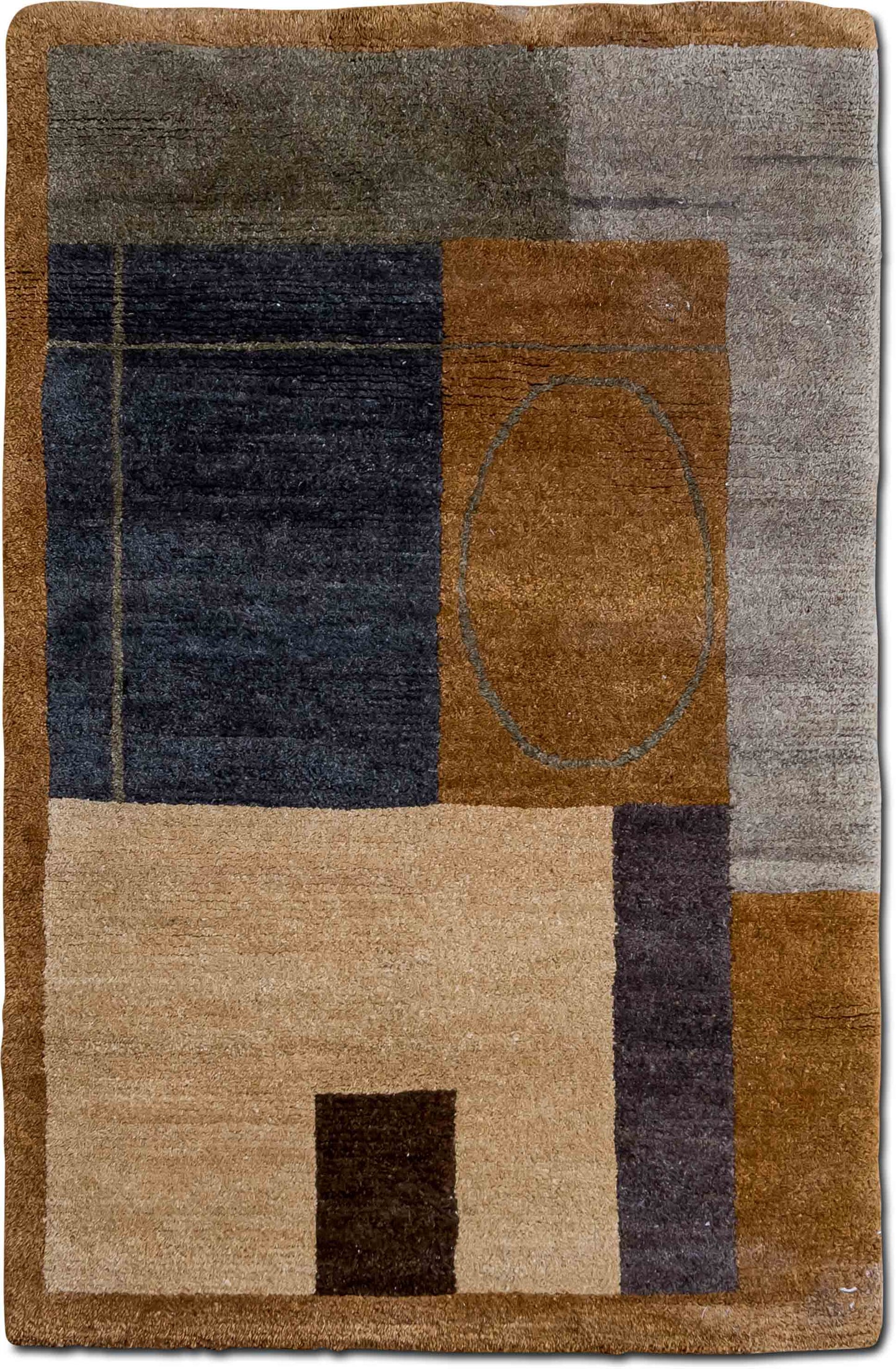Tufenkian tumbledown butterscotch –  5 ft x 3 ft – 100% wool – brown beige grey blue green