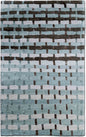 Tufenkian –  5 ft x 3 ft – 100% hand knotted wool with silk accents – greys cream blue