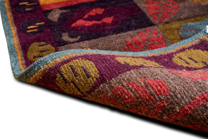 Tufenkian HOTHOUSE MIDNIGHT –  5 ft x 3 ft – 100% wool – rust green mauve blue