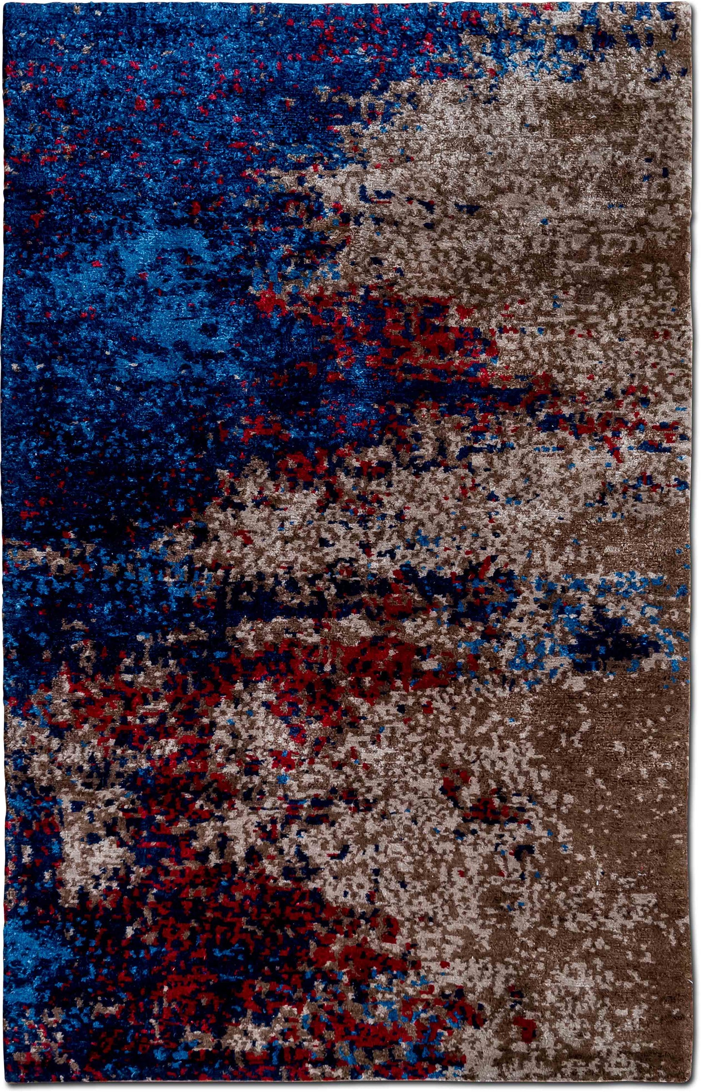 Tufenkian sierra blue –  5 ft x 3 ft – 100% wool  – blue brown red
