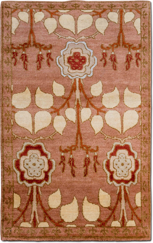 Tufenkian –  5 ft x 3 ft – 100% wool – rust cream